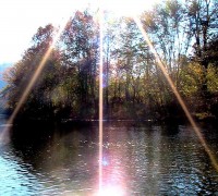 Sunburst Over River